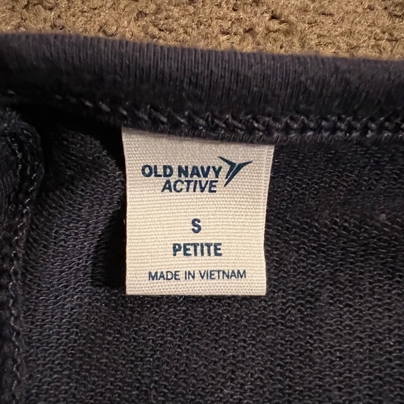 Old Navy Active Navy Blue Long Sleeve Open Back Thumb Holes Top Sweatshirt PS - Picture 6 of 7